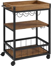 Black, Linon Austin Kitchen Cart, 30 Point 5&quot; Wide, 18 Point 13 Deep, An... - £73.53 GBP