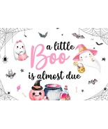 A Little Boo is Almost Due Baby Girl  Baby Shower Edible Cake Topper Dec... - $238.69 MXN