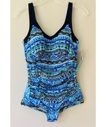 Penbrooke Sz 10 One Piece Swimsuit Tummy Control Ruched Side Bikini Bottom - €26,66 EUR
