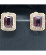 2 CT Purple Amethyst Lab Created Halo Women&#39;s Stud Earrings 14K Rose Gol... - £64.66 GBP
