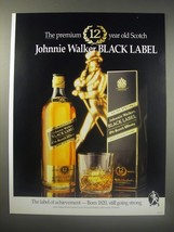1990 Johnnie Walker Black Label Scotch Ad - The premium 12 year old Scotch - £14.78 GBP
