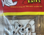 Big BiteBait Jig Head #BBJ16-01 White Black Eye Hooks 1/16oz-1pk of 10pc... - $19.68