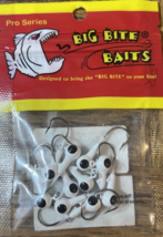 Big BiteBait Jig Head #BBJ16-01 White Black Eye Hooks 1/16oz-1pk of 10pcs-SHIP24 - $19.68