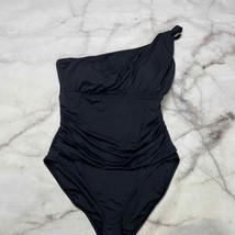 Bleu Rod Beattie Black One Shoulder One Piece Swimsuit Size 14 Slimming New - £47.44 GBP