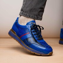 Brescia Genuine Snake and Calfskin Fashion Sneaker Electric Blue image 12