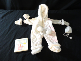 American Girl Bitty Baby Doll Bear Frosty Fun Snowsuit, Bear Hat &amp; Book + Snowma - £19.36 GBP