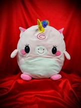 Y2k Pink Rainbow UNICORN Pig Pony 17&quot; Stuffed Animal Pre Squishmallows Hugfun - £15.15 GBP