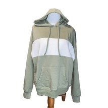 ABOUND WOMEN GREEN WHITE COLOR BLOCK HOODED PULLOVER SWEATSHIRT SIZE SMA... - $9.82
