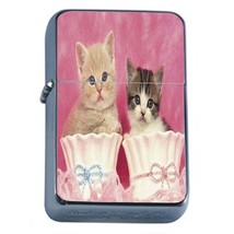 Kittens in Teacups Flip Top Oil Lighter Windproof pink girly y2k valentines - $14.80