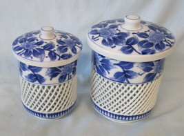 Yunomi Sencha Reticulated Lattice Kinpo Hasami Japanese Tea Cup W/Lids, ... - $49.39