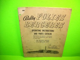 FOLIES BERGERES Bingo Pinball Machine Original Operation &amp; Parts Catalog - £25.03 GBP