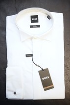 Hugo Boss Men&#39;s Hank French Cuff Wing Collar Slim WT Tuxedo Dress Shirt 37 14.5 - £61.22 GBP