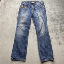 Mek DNM Jeans Size 32 X 32 Mens Meknes Distressed Straight Medium Blue Wash - $21.78