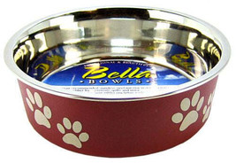 Loving Pets Merlot Stainless Steel Dish with Rubber Base - Bacteria Resistant, R - £6.27 GBP+