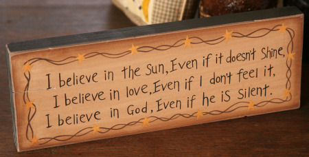 Primary image for  8w0012-I believe in the sun... wood message block