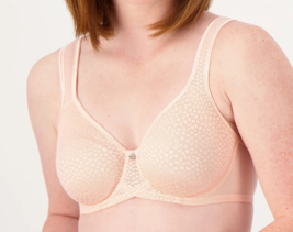 Breezies Underwire Diamond Shimmer Unlined Support Bra- PEACH SKY, 40DD - £18.38 GBP
