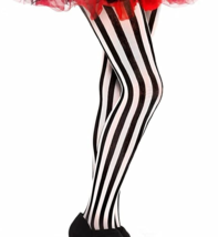 Black &amp; White Vertical Stripe Pirate Beetlejuice Goth Clown Mime Pierrot Fairy - £7.77 GBP