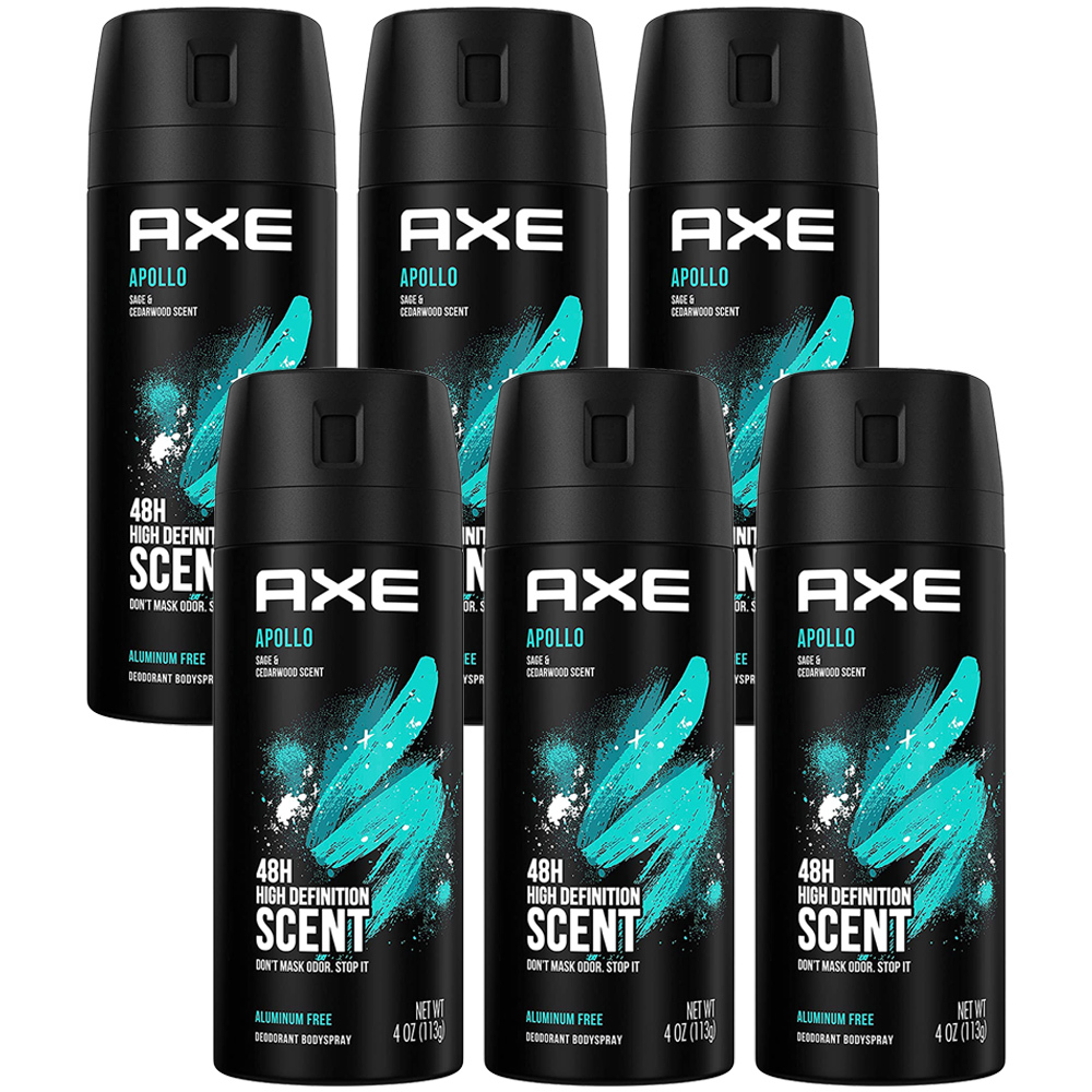 Pack of 6 New AXE Body Spray for Men Apollo 4 oz - £22.85 GBP