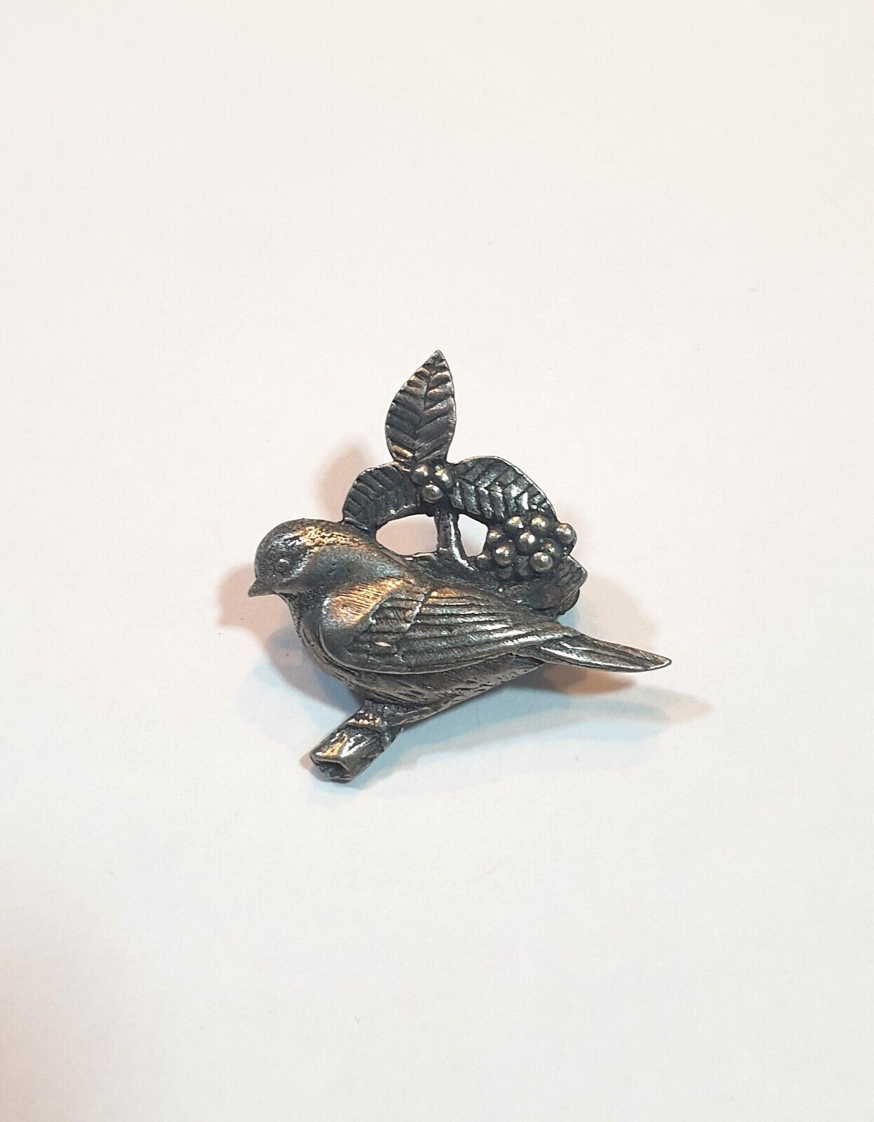 Pin Brooch Birds and Blooms 2002 Pewter - $18.32