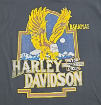 Vtg Black Harley Davidson Bahamas Single Stitch T Shirt - Size Large - $106.42