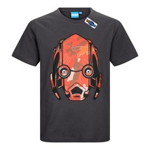 Fortnite - Vertex Rosso Maschera T-Shirt Cotone Manica Corta Grigio Tee ... - $23.40