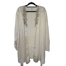 Flora Nikrooz Robe 2X Womens Plus Size Soft Silky Feel Long Sleeve White... - £25.94 GBP