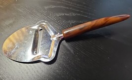 Vintage Stainless Steel Cheese Plane with Marbled Bakelite Handle Unmarked - $18.79