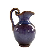 Stoneware Pitcher Lavender Blue Sturdy Spiral Handle Beautiful Pottery J... - $370.83 MXN