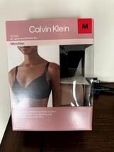 BNIP Calvin Klein 2pk Lightly padded wireless Bra, M, Microfiber, Poly/e... - $553.89 MXN
