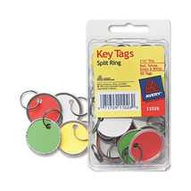 Avery-Dennison 1.25 in. dia. Card Stock Metal Rim Key Tags Assorted Colo... - $25.94