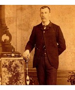 Vtg Cabinet Card Dapper Man Large Moustache Princeton Illinois HW Immke ... - $28.12 CAD