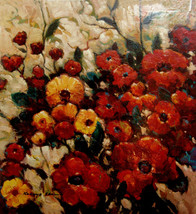 Wild Flowers by Kanayo Ede. Oil Painting on Canvas. 32&quot; x 35&quot; - $1,900.00