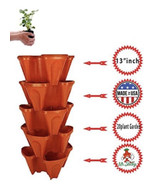 Stackable Flowerpot Planting Pot 5 Tier for Strawberry Herbs Vegetables ... - $24.74