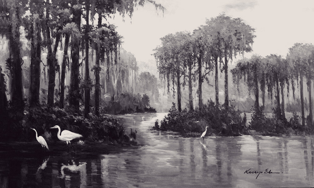 Primary image for Delta River by Kanayo Ede. Giclee print on canvas. 24" x 40"