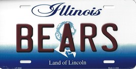 Bears Illinois State Background Metal License Plate Tag (Bears) - $278.66 MXN