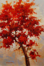 The Red Tree by Kanayo Ede. Giclee art print on canvas. 24&quot; x 36&quot; - $230.00