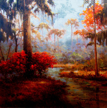 St. Charles Stream by Kanayo Ede. Giclee print on canvas. 30&quot; x 30&quot; - $230.00