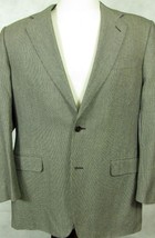 MINT Nordstrom Silk &amp; Wool Brown Houndstooth Sport Coat Blazer 42L - £27.68 GBP