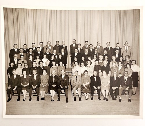 1963 Real Photo New Hampshire High School Faculty Staff Assembly Photograph E88R Item image 2