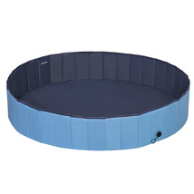 Blue 63&quot; Foldable Leakproof Dog Pet Pool Bathing Tub Kiddie Pool for Cat... - $45.99