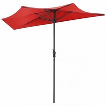 9Ft Patio Bistro Half Round Umbrella -Dark Red - Color: Dark Red - Size:... - $2,340.70 MXN