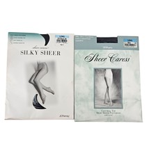 Sheer Caress Silky Sheer Pantyhose Control Top Long Off Black Navy JCPenney - $24.75