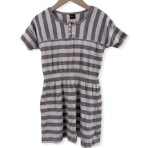 Tea Collection Grey Stripe Short Sleeve Dress Size 4 - £10.14 GBP
