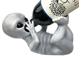Extra Terrestrial Alien UFO Outer Space Colony Wine Bottle Holder Figurine Decor - £27.17 GBP