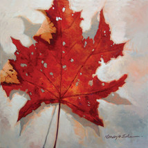 Red Leaf by Kanayo Ede. Giclee print on canvas. 30&quot; x 30&quot; - $230.00