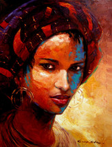 Aisha by Kanayo Ede. Giclee print on canvas. 24&quot; x 30&quot; - £151.87 GBP