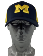 University of Michigan Hat Cap Yellow Mesh Back Snapback Embroidered M P... - £20.83 GBP