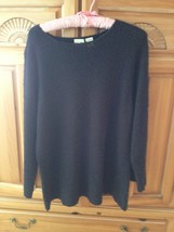 Womans black knit nubby top by merona size 14w-16w - £19.63 GBP