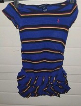 Cute Girls Blue Stripe 2T Ralph Lauren Dress Short Sleeve Summer Time - $16.41 CAD