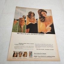 Nice &#39;N Easy by Clairol woman running to man romantic couple Vtg Print Ad 1968 - £6.23 GBP